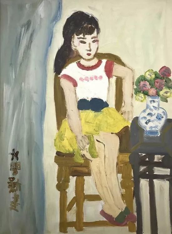 朱新建艺术展现场,右起:作者黄朋,丁健飞,顾村言 "诗三百,一言以蔽之