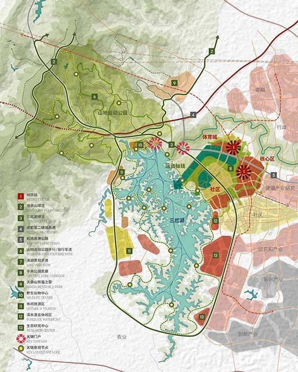 成都港三岔湖港区总体规划图