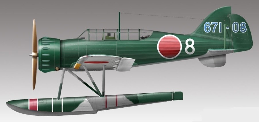 中,日军潜艇搭载的主力机型是1940年研制成功的零式小型水上侦察机,由