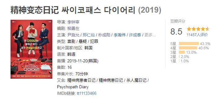 豆瓣评分从89滑落至85又一部高开低走的韩剧