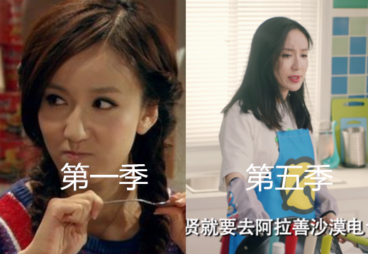 爱情公寓第1季vs第5季胡一菲成熟曾小贤胖了就他没咋变