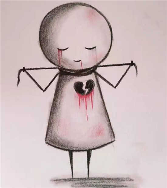 美术生画丧系晴天娃娃看到最后的效果网友被感情伤过