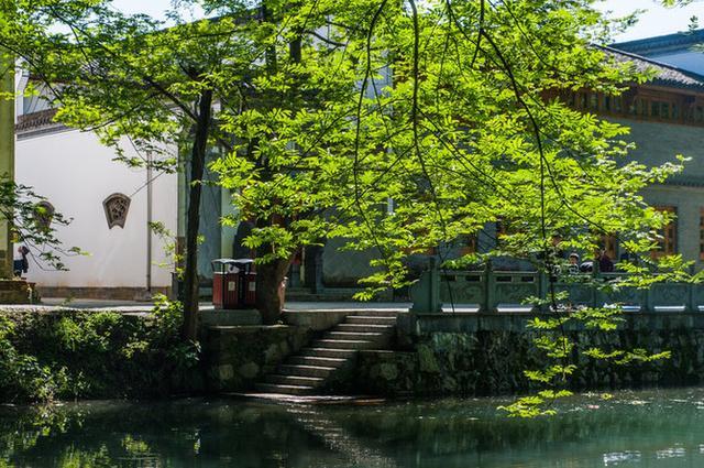 在西溪南鎮中有著一座溪香花園,這座花園的裝修用料全部都是用天然的