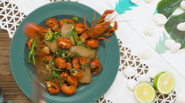 魔芋烧虾尾,致敬夏日那些微风吹过的夜.