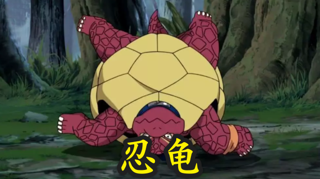 忍龟可能是火影忍者中最尴尬的通灵兽了,虽然出现过两次,但存在感几乎
