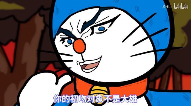 当哆啦a梦变成jojo画风机器猫变迪奥胖虎变身小跟班