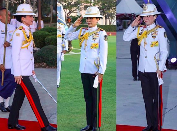泰国国王阅兵,41岁王后腰板挺得比国王还直,英姿飒爽刚柔并济