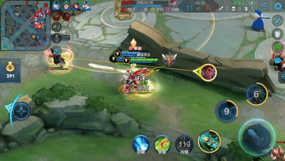 虞姬的一技能,并且利用一技能打出消化,到了四级的时候利用大招和晕眩