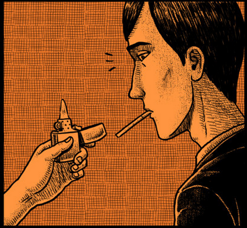 午夜漫画:男孩正想抽烟还有人帮忙点火,突然发觉周围空无一人