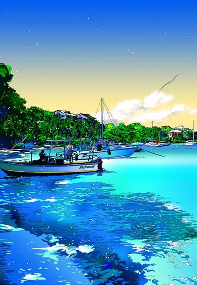 色彩强烈耀眼且张力十足 日本画家铃木英人的绘画作品 腾讯新闻