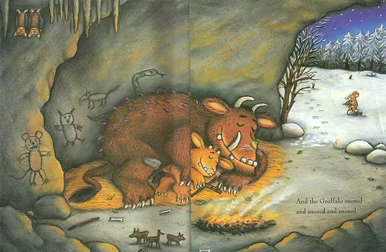 and the gruffalo snored and snored and snored.