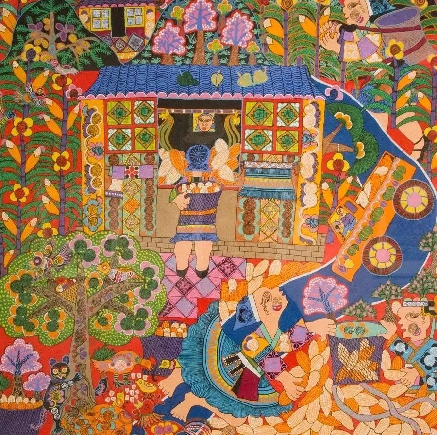 贵州省第四届农民画大赛获奖作品描绘美丽家乡