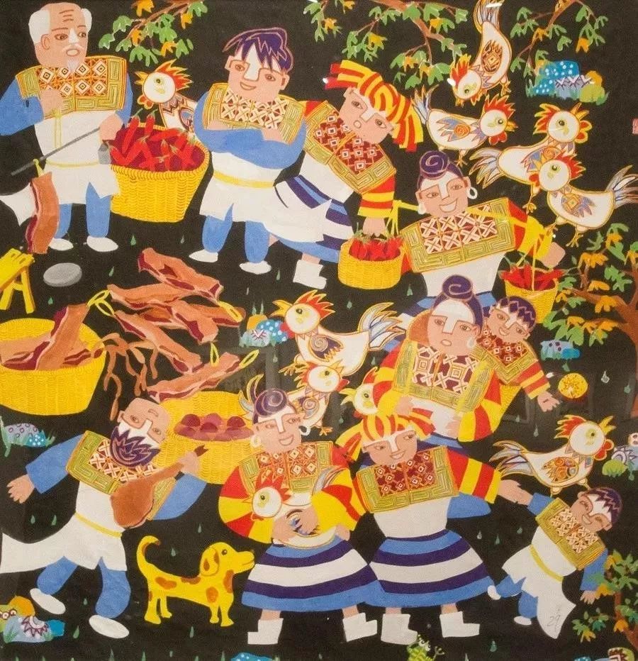 贵州省第四届农民画大赛获奖作品描绘美丽家乡