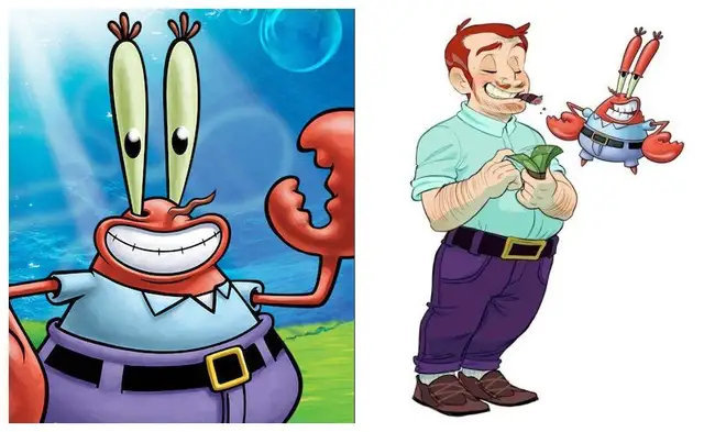 拟人化当然少不了我们的蟹老板,视钱如命的嗜好拟人化后也改变不了,抽