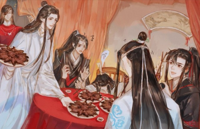 官方贺年图来了,q版冰秋,花怜敲可爱,忘羡雪天送祝