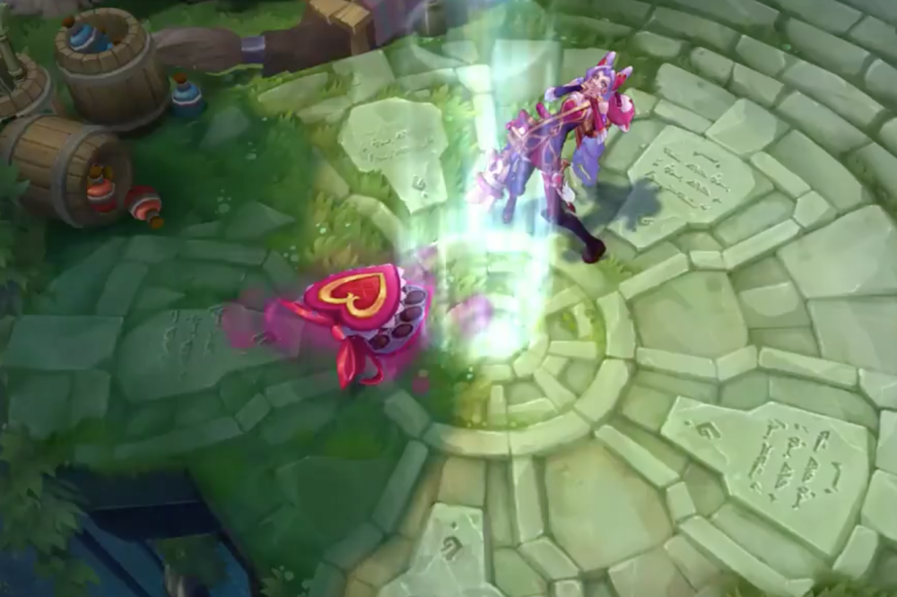 金克丝喜提第三个限定情人节皮肤大招特效送你一束玫瑰花