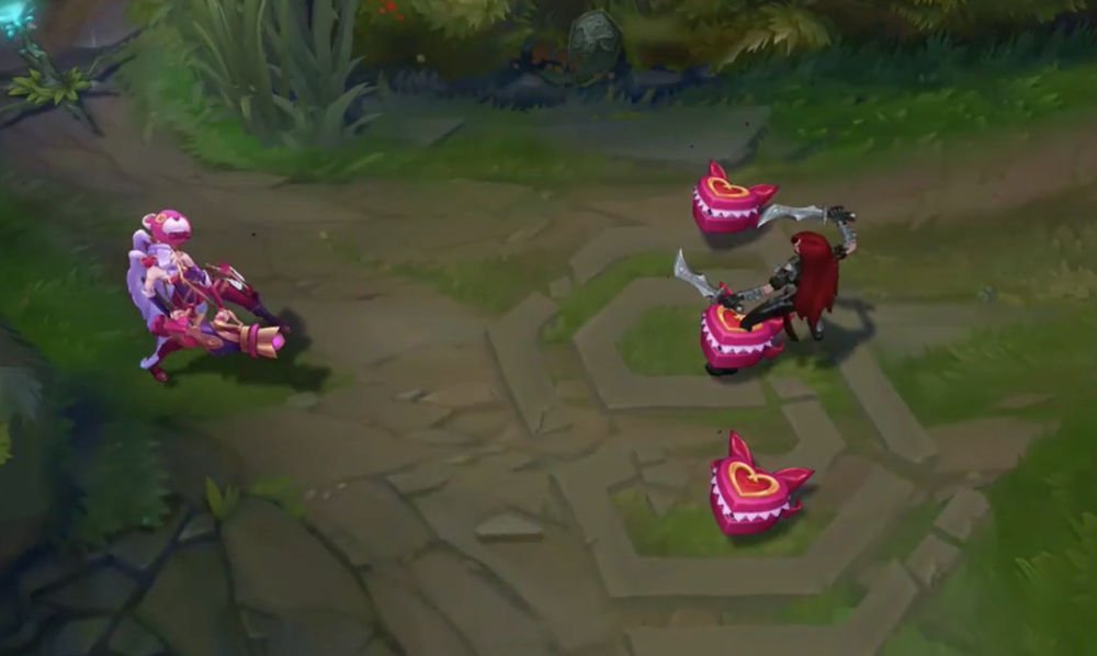 金克丝喜提第三个限定情人节皮肤大招特效送你一束玫瑰花