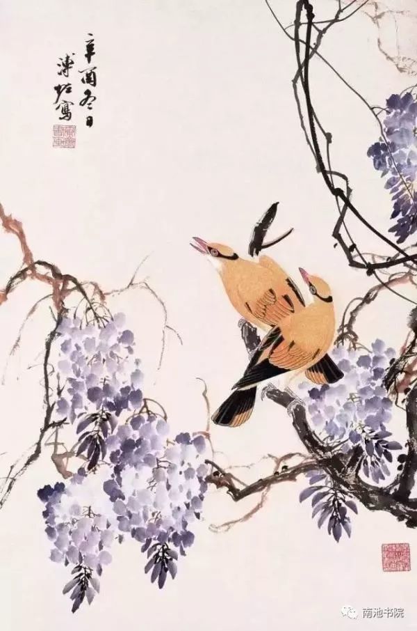 张大壮(1903—1980)中国花鸟画大家,与江寒汀,唐云,陆抑非合称为称