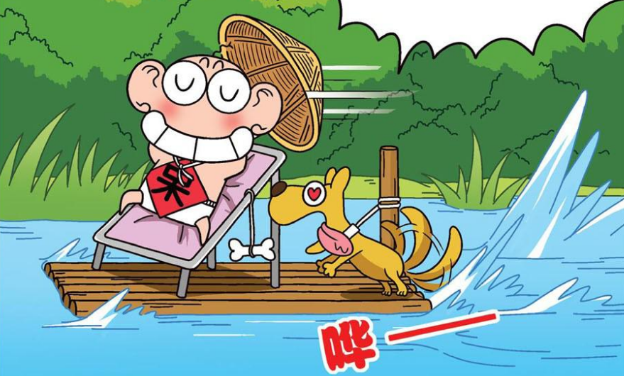 呆头农场:小呆头划船不用船桨?竟然用小狗狗当发动机?