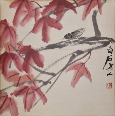 在某期鉴宝节目中,一名女子拿出了齐白石所作的《枫叶秋蝉图》,想让
