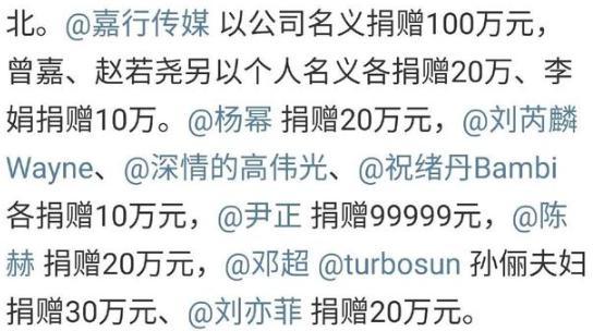 400多位明星捐款褒贬不一,原来拿天价片酬的与大衣哥捐款一样多