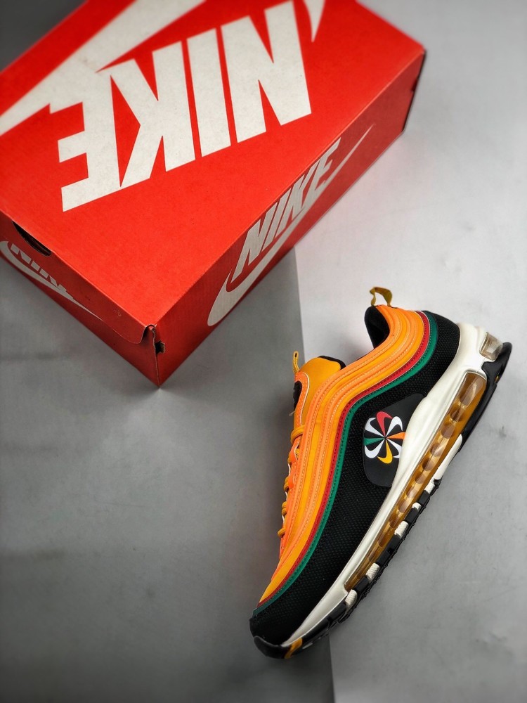 活力四射的風車太陽標airmax97黑橙風車子彈開箱測評