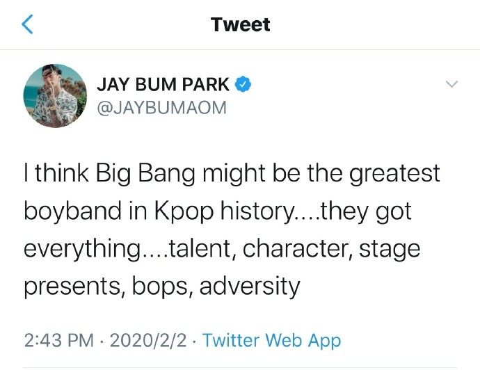 朴宰范被bts粉丝 围攻 只因夸奖bigbang 一天发5条动态回应 腾讯新闻