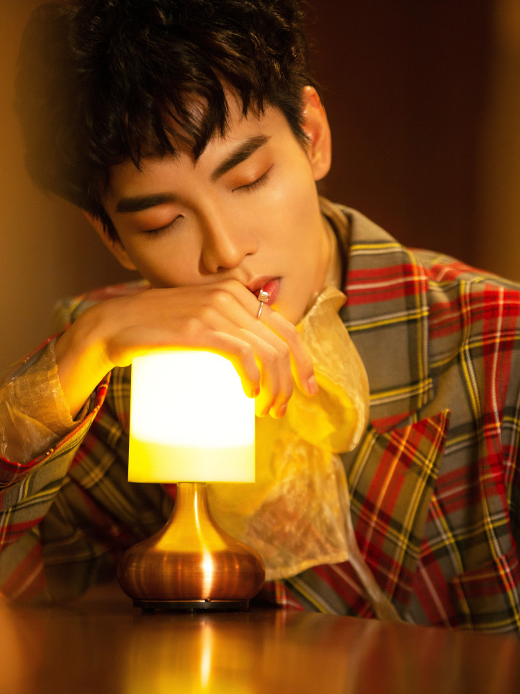 郑繁星大片来袭,复古卷发搭配格纹西装,"蓝家人"的贵气不简单