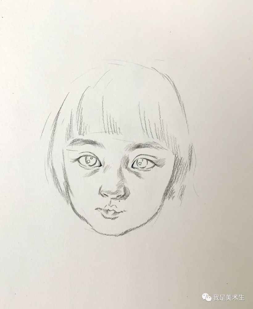 速写一个正面小女孩图文步骤