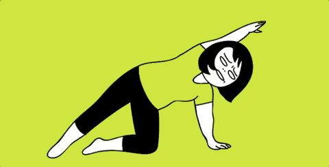 通过瑜伽来达成每日运动量,当然为了符合宅女的躺尸属性,以下"躺着"