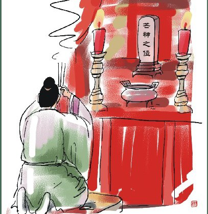 人们在立春日这天祭祀土神,太岁,句芒(春神)等众神,系春幡,用春鞭打