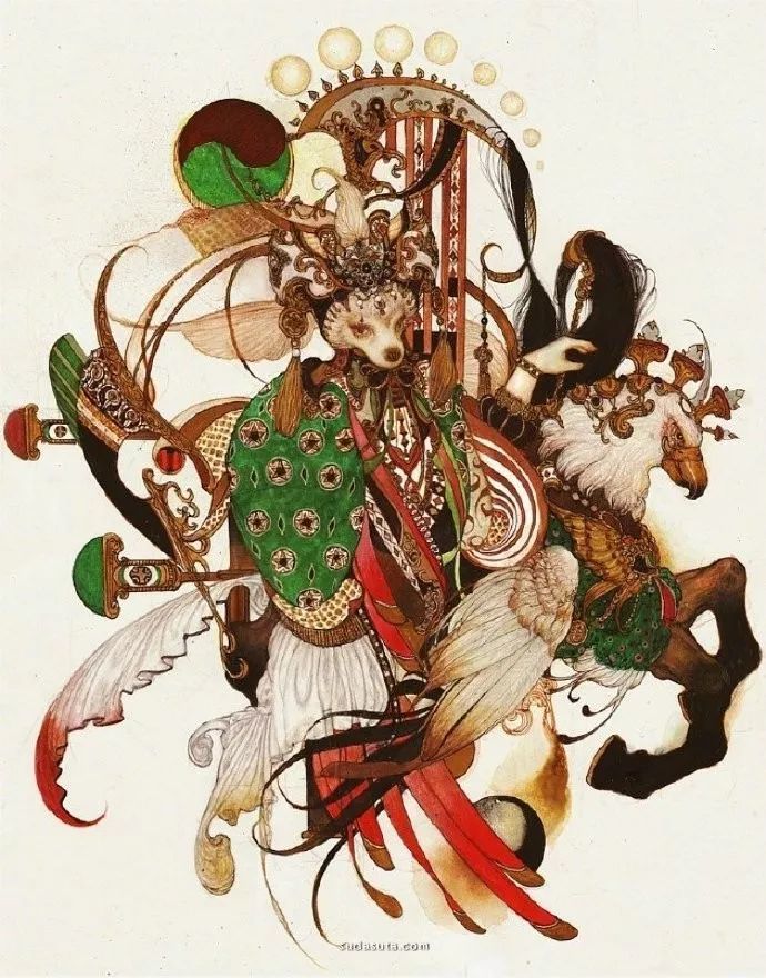 韩国插画师艺术家kiyore巴洛克风格的插画作