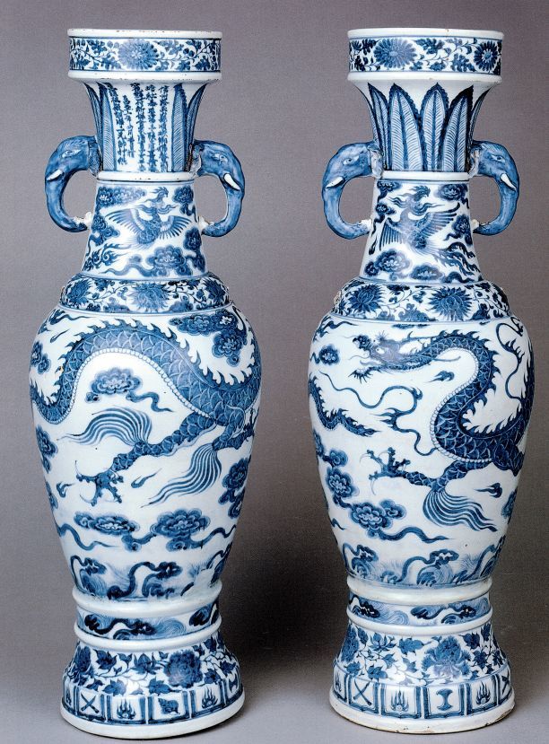 鉴定元青花的标准器 大维德花瓶 细说元青花上的海涛纹 腾讯新闻