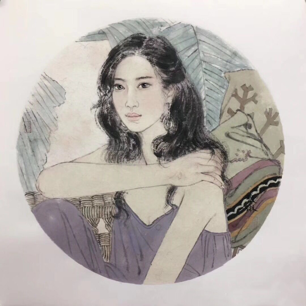 美院画家现代女性国画肖像作品欣赏
