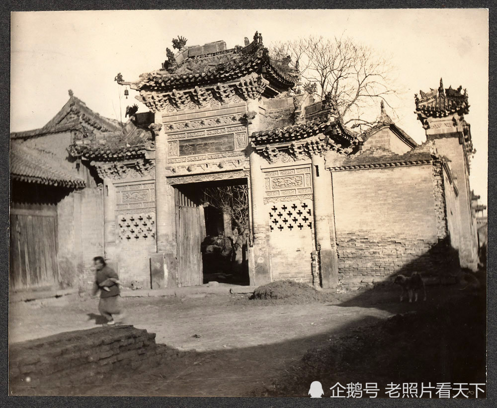 1914年山西蒲州城老照片百年前的蒲州城楼城墙及街景