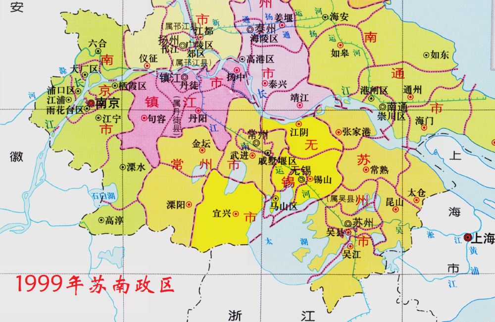 為縣級吳江市,1993年太倉縣改為縣級太倉市,1995年吳縣改為縣級吳縣市