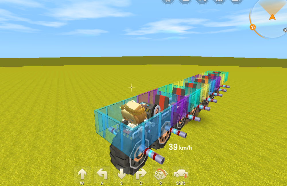 迷你世界彩色玻璃火车适合8口之家旅游玩家开火车去拉萨