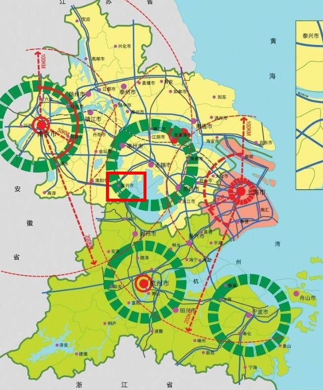 长三角一体化是江浙沪皖三省一市的大范围,其中又形成了四个城市群
