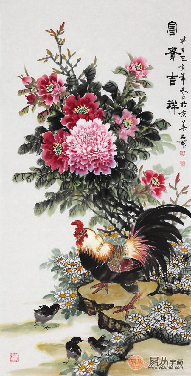 迎门墙挂什么画吉利这些花鸟画是经典