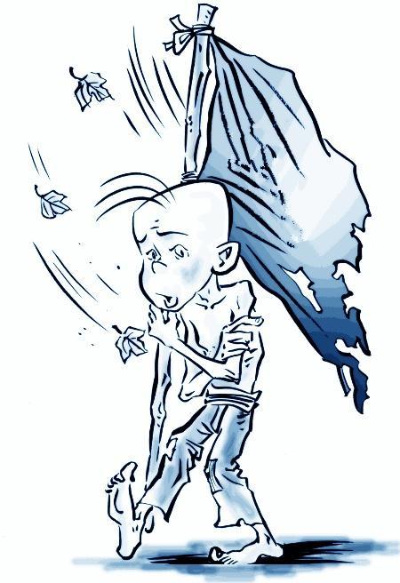 饥寒交迫中,他终于体会到了没钱的痛苦.