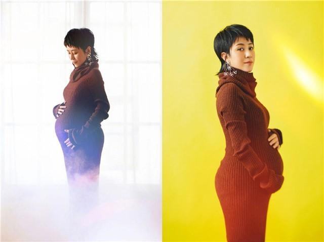 马丽挺巨肚坚持工作好操劳老公24小时贴身保护真贴心