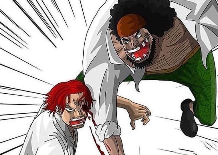 瞎话海贼王:红发对决黑胡子,画面太残忍,红发眼睛都被抓瞎了