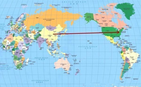 中国和美国在同一纬度,为啥去美国不沿纬线飞,而往北极方向飞?