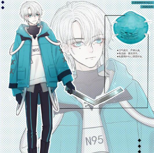当口罩拟人成动漫人物n95口罩不仅帅还很强