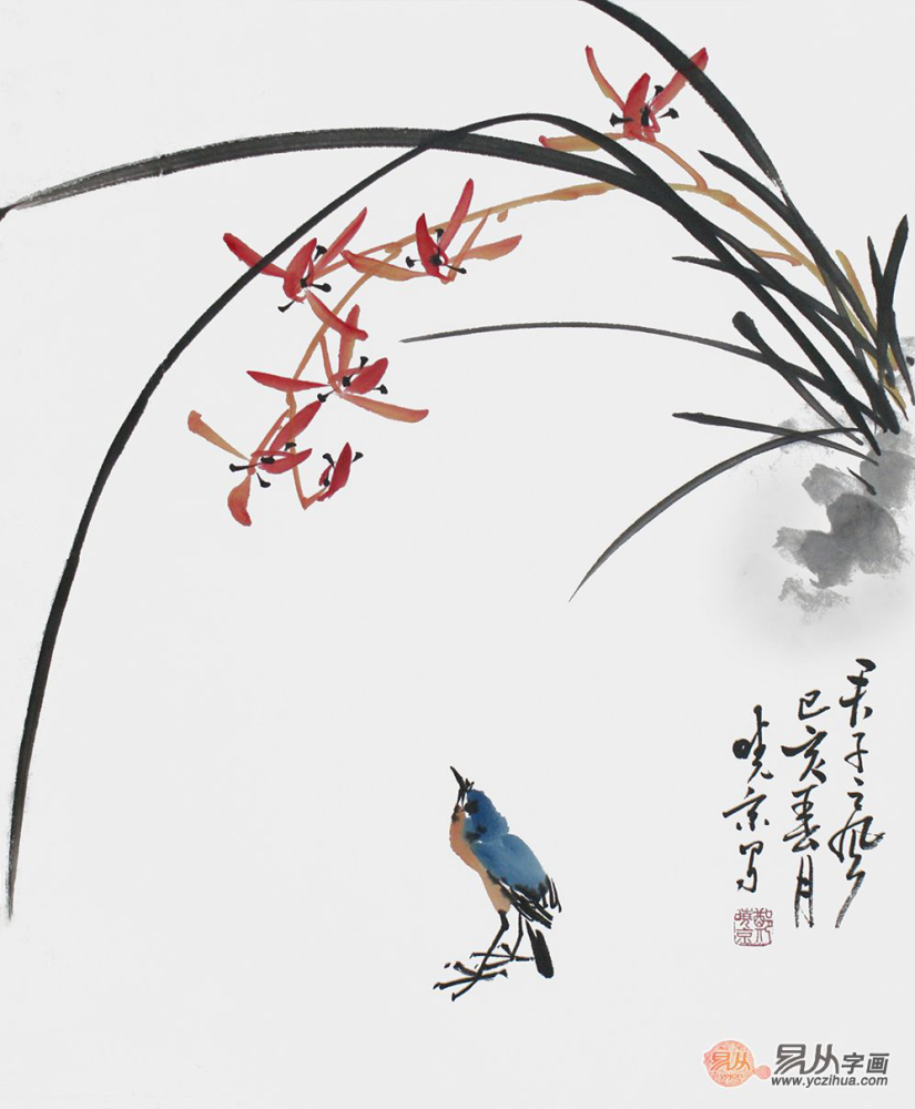 首选的国画装饰画 名家手绘不容错过 温馨花鸟好寓意