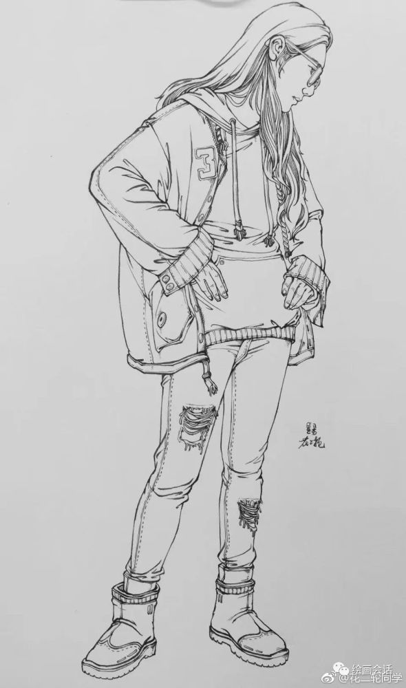 帅气流畅的线条干净利落花二轮同学速写绘画乐趣,风景摄影.