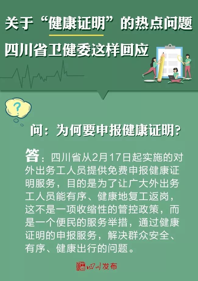 关于 健康证明 的热点问题 四川省卫健委这样回应 腾讯新闻