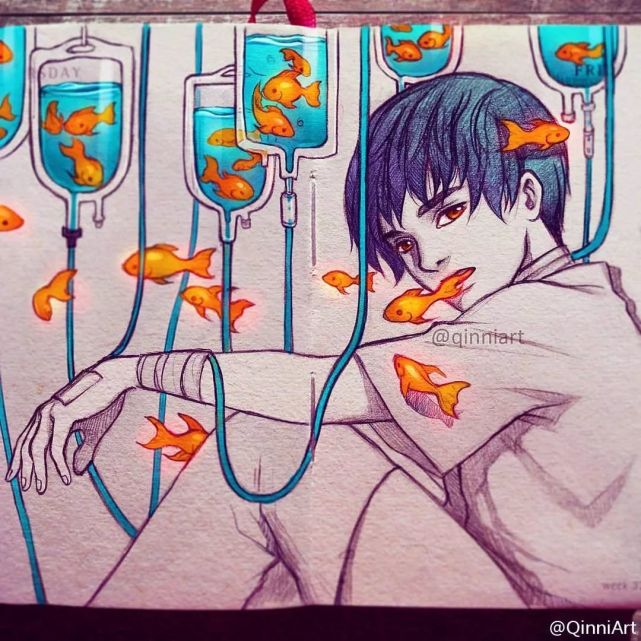 画师中文名为韩青,自小就在加拿大生活长大, 她作品早有见过,一直不