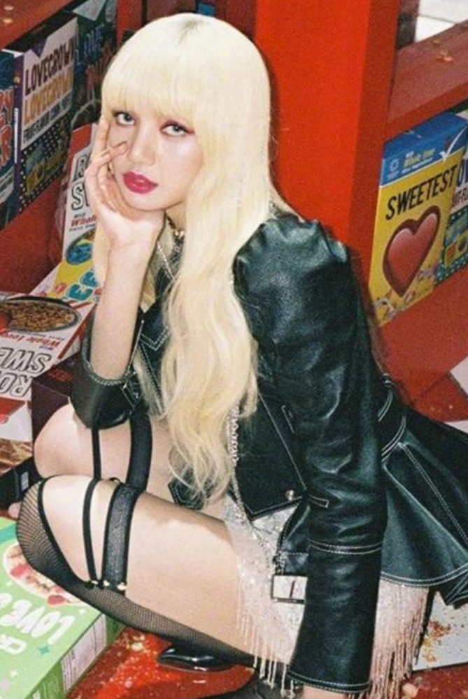 lisa是唯一一个穿渔网袜不用做动作少女腿也能美翻全场