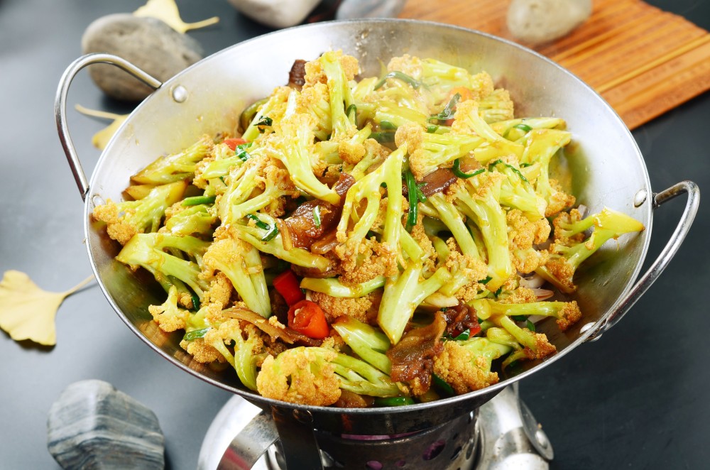 干锅有机菜花!一道值得研究的美食,一味调料的改变都能创造出不一样的